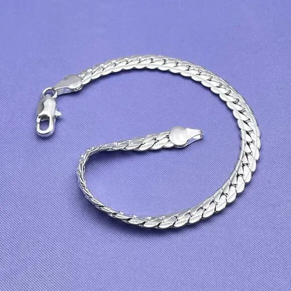 Sterling Silver Snake Chain Bracelet 7 inches long - Picture 11 of 11
